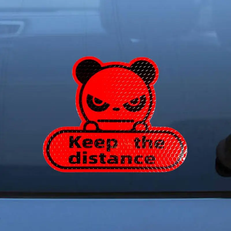 Yaratıcı Karikatür Panda Reflektör Araba Çıkartmaları Mesafe Tutmak Otomatik Yansıtıcı Çıkartmalar Yüksek Görünürlük Kendinden Yapışkanlı Elmas