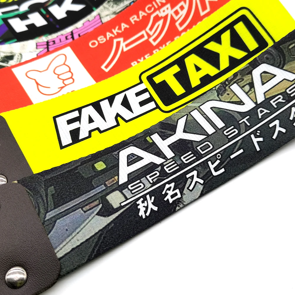 İlk D JDM Çekme Kayışı Evrensel Araba Yarışı Çekme Halatları Otomatik Römork Halat Tampon Fujiwara Tofu Dükkanı Römork Çekme Kancası Dekor