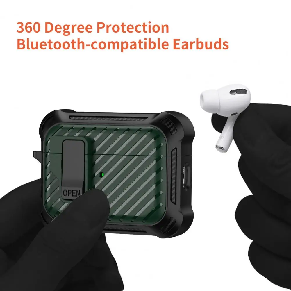 Kulaklık kutusu Sıkı Fit Otomatik Pop-up Kapak 360 Derece Koruma Bluetooth uyumlu Kulaklıklar AirPods için 1/2/3/Pro / Pro 2