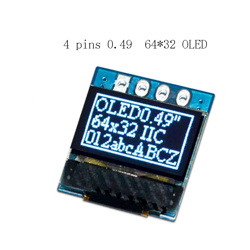 0.49 inç 4 pin LCD OLED modülü SSD1315 IIC seri Port beyaz ışık ünitesi 64x32 küçük LCD ekran