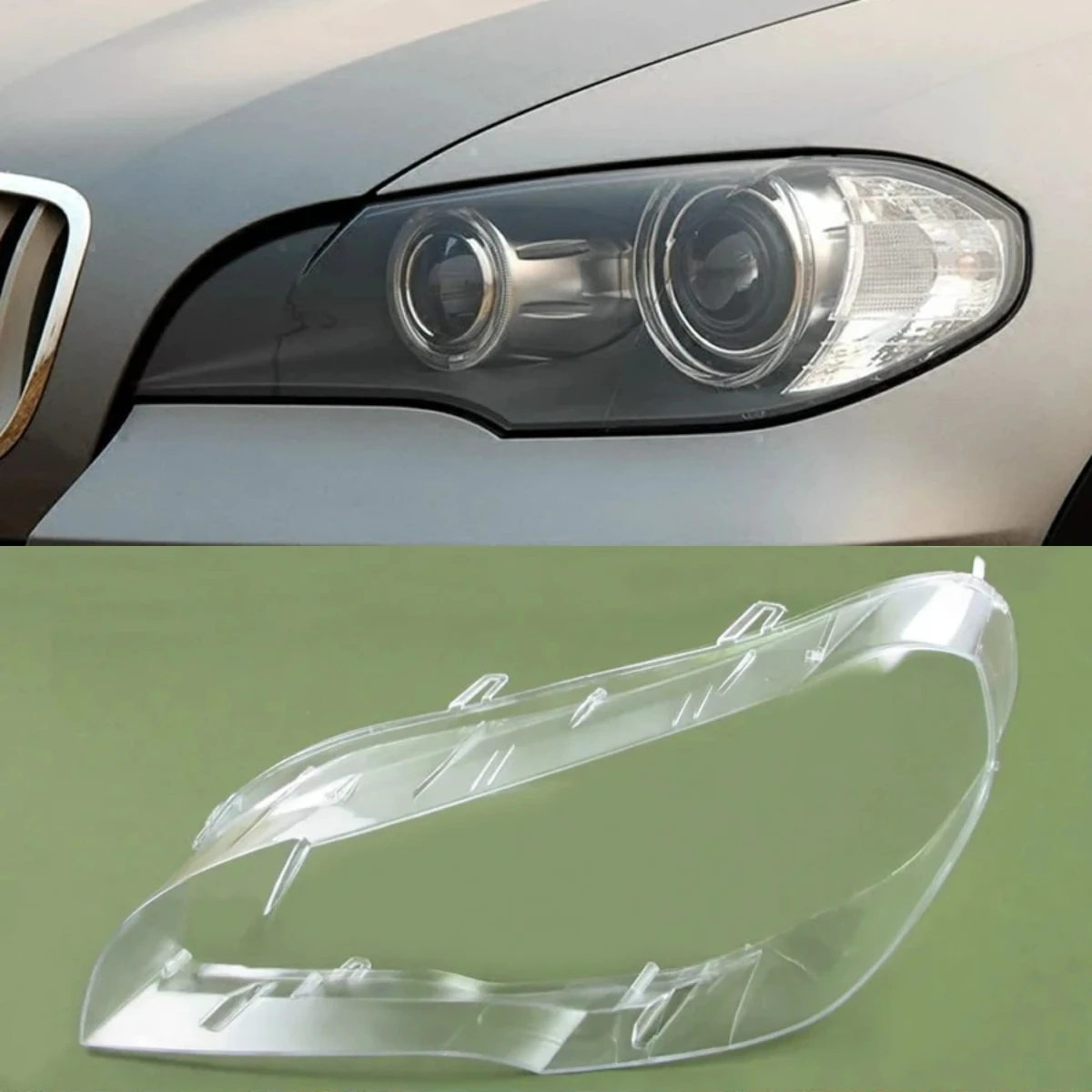 BMW için X5 E70 Far Kapağı Şeffaf Far Kabuk Lamba gölge lensi Pleksiglas Yerine Orijinal Abajur 2007-2013