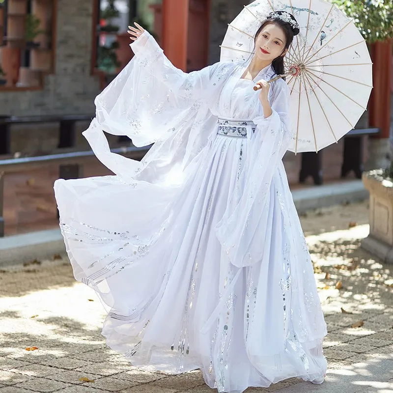 Artı Boyutu Han Elbise Dans Sahne Yetişkin Tang Takım Elbise Hanfu Kadınlar Ming Hanedanı Festivali Kıyafet Parti Peri Antik Hanfu Kostüm