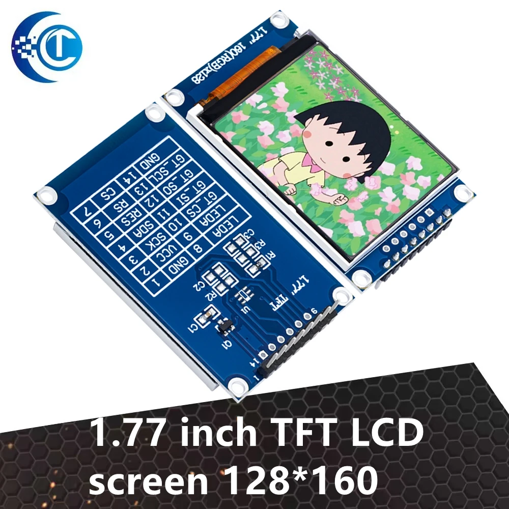 1 ADET 1.77 inç TFT LCD ekran 128*160 1.77 TFTSPI TFT renkli ekran modülü seri port modülü
