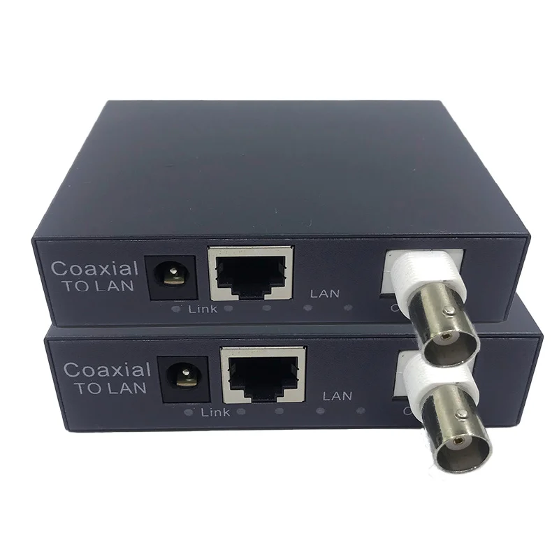 1 çift 10/100M ıp Koaksiyel İletim BNC rj45 Bağlantı Noktası IP Genişletici CCTV HD IP Video Genişletici EOC Ethernet Koaksiyel Genişletici 500m