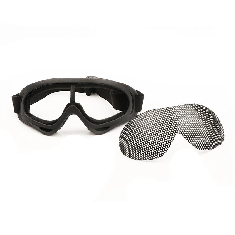 1 Adet Açık Göz Koruyucu Rahat Airsoft Güvenlik Taktik Göz Koruma Metal Mesh Gözlük Gözlüğü