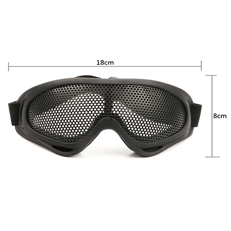 1 Adet Açık Göz Koruyucu Rahat Airsoft Güvenlik Taktik Göz Koruma Metal Mesh Gözlük Gözlüğü