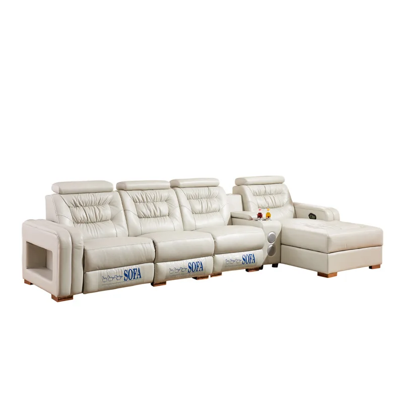Modern basit kombinasyon köşe kanepe büyük aile ses oturma odası çok fonksiyonlu deri kanepe