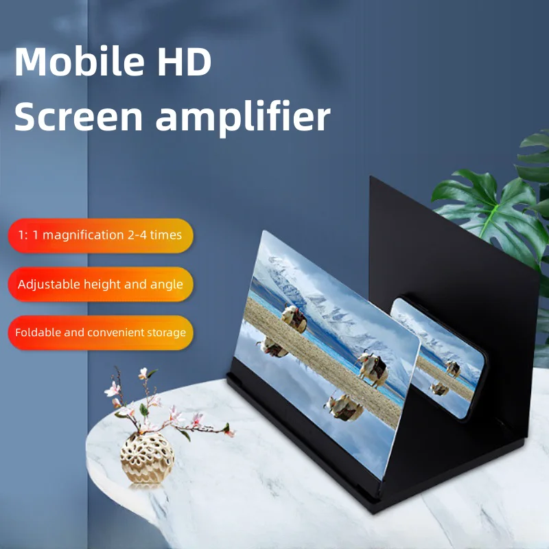 12 İnç 3D Cep Telefonu Ekran Büyüteç Amplifikatör Katlanır Yüksek çözünürlüklü Video Büyüteç İzle Film Smartphone