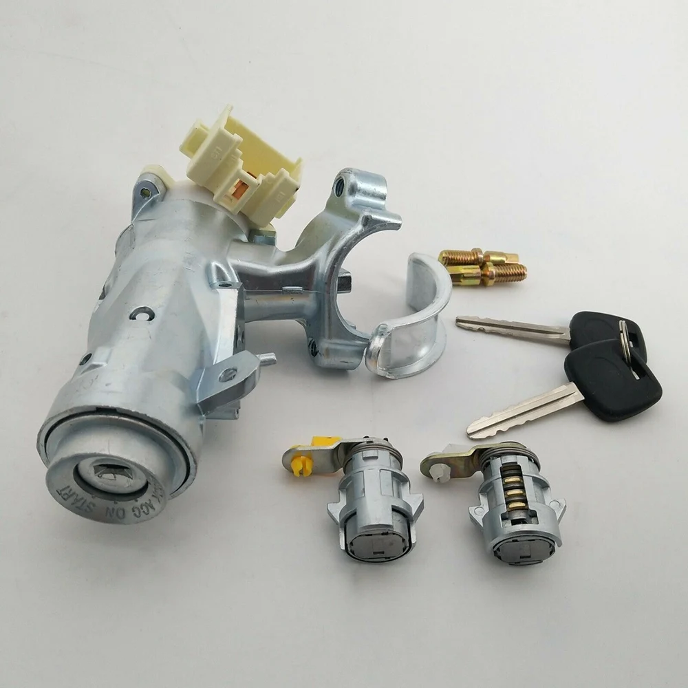 Ateşleme Kilidi Çekirdek Kontak Anahtarı Direksiyon Varil Kilidi + Kapı Kilidi 2 Tuşları ile Toyota Hilux 1997-2005 için Set