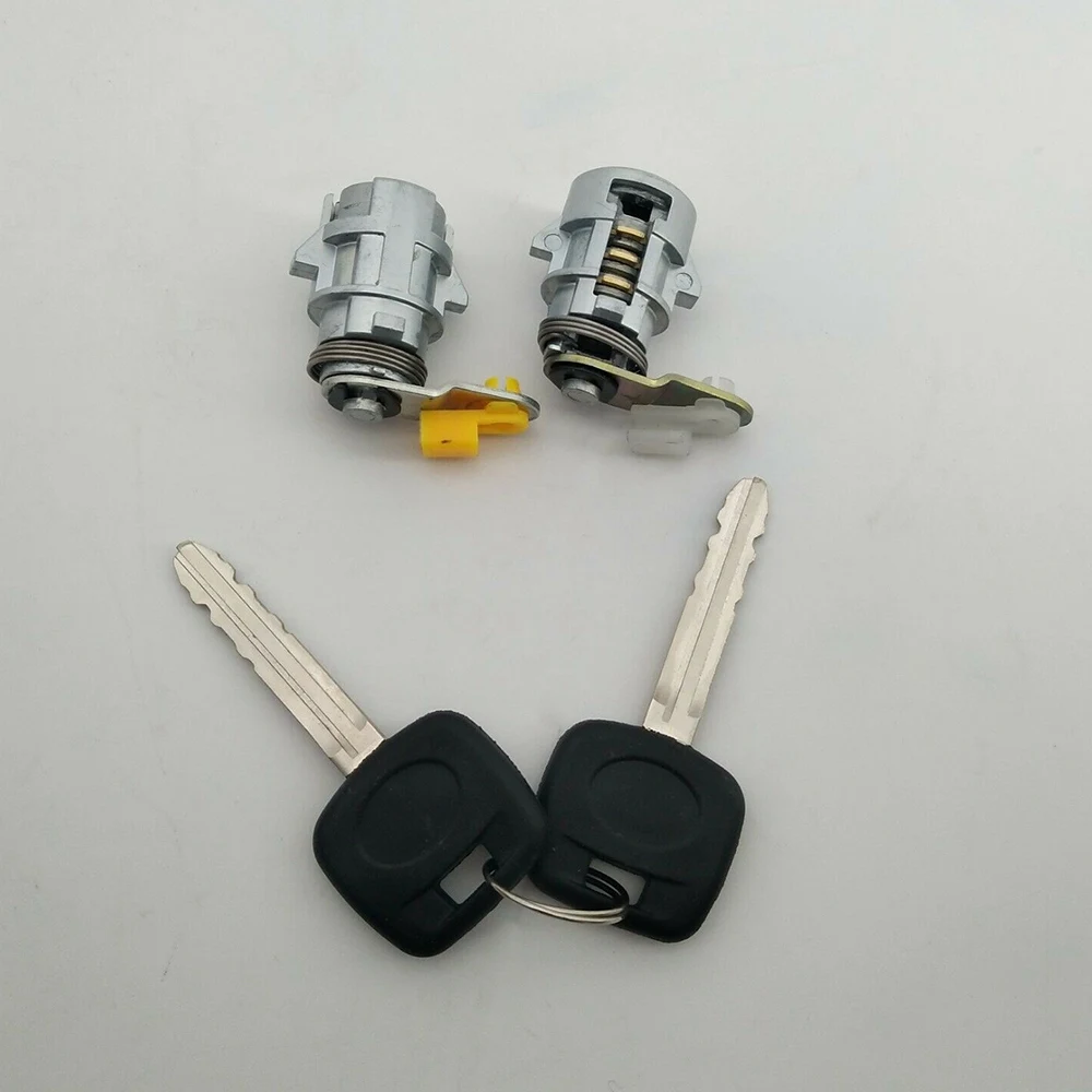 Ateşleme Kilidi Çekirdek Kontak Anahtarı Direksiyon Varil Kilidi + Kapı Kilidi 2 Tuşları ile Toyota Hilux 1997-2005 için Set
