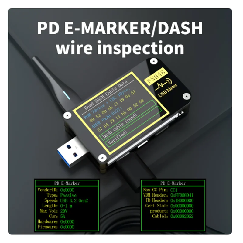FNB48 PD tetik Voltmetre ampermetre Akım ve Voltmetre USB test cihazı QC4 + PD3. 0 2.0 PPS hızlı şarj protokolü kapasite testi