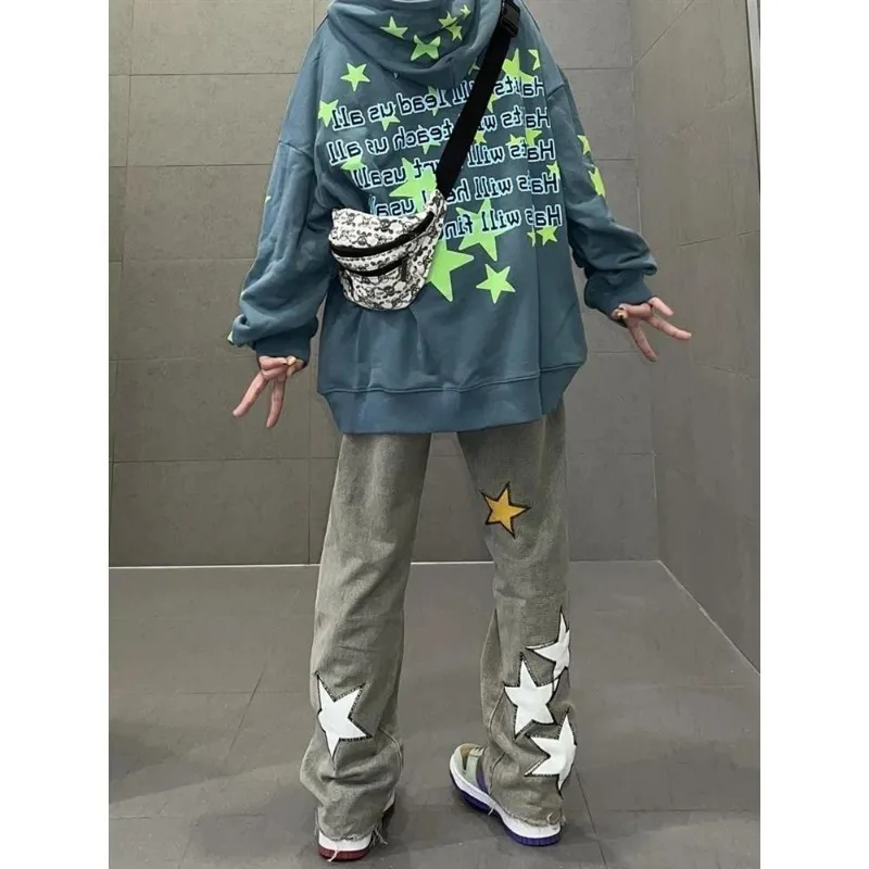 Kadın Yüksek Bel Zayıflama Geniş Bacak Kot-Hip Hop Streetwear Moda Ins Erkek Arkadaşı Kot Kadınlar için Düz Şalvar Kot Kadın
