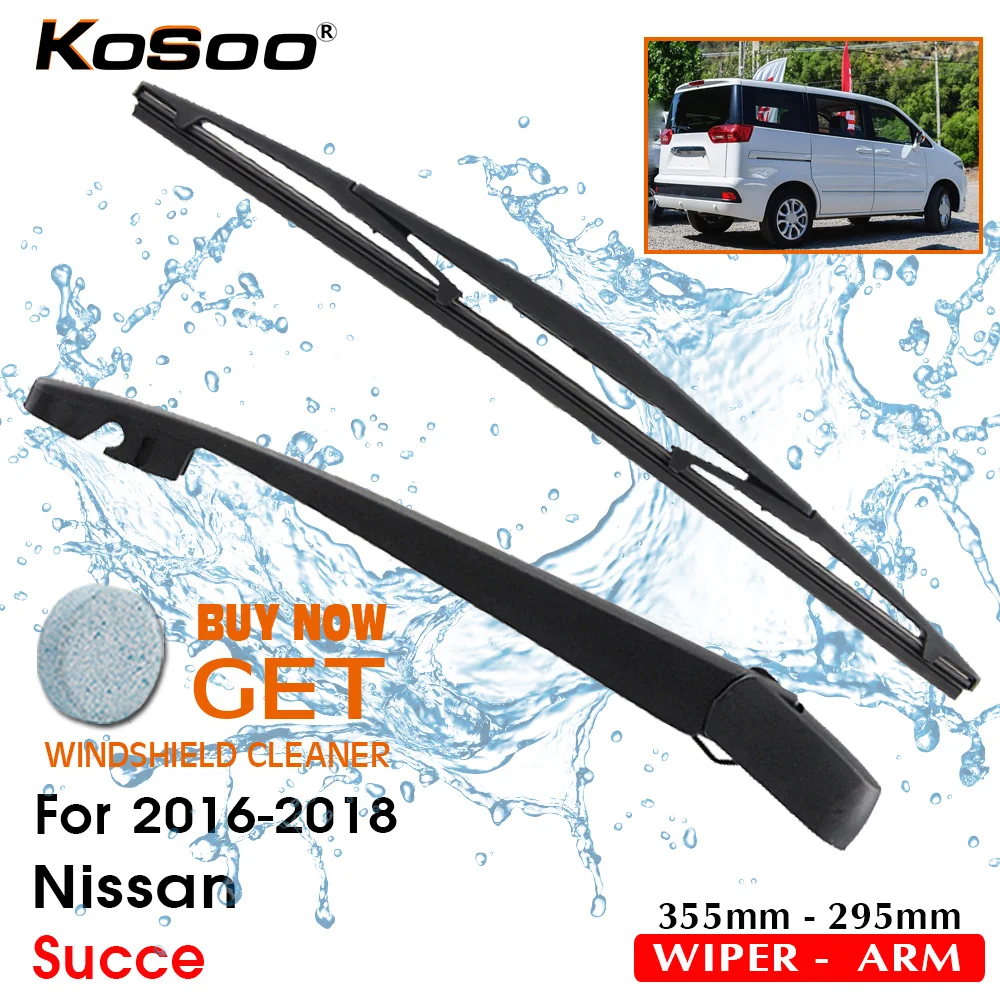 KOSOO Otomatik Arka araba sileceği Bıçak Nissan Succe, 355mm 2016 Sonrası arka cam sileceği Bıçakları Kol, araba Styling Aksesuarları