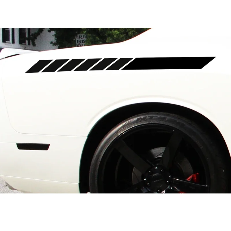 EARLFAMILY 97cm X 6.35 cm 2x (Her Taraf için bir Tane) araba Sticker Vücut Çizgili Yarış Yarış Ralli JDM Araba Styling Vinil Çıkartması
