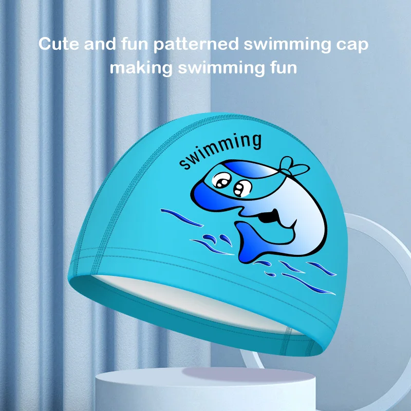 Yeni Yüzmek Kap çocuk Yüzme Kap PU Kaplı Yüzme Kap Sevimli Karikatür kulak koruyucu yüzme havuzu Küvet Yüzme Kap Çocuklar İçin