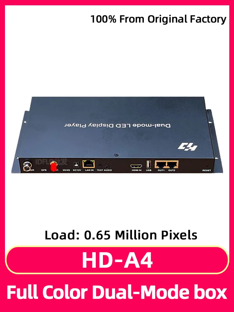 HD-A4 Tam Renkli Synasynchrony ve Asenkron Oynatıcı Led Video Kontrol Sistemi Kutusu Açık ve kapalı LED Reklam Ekranı