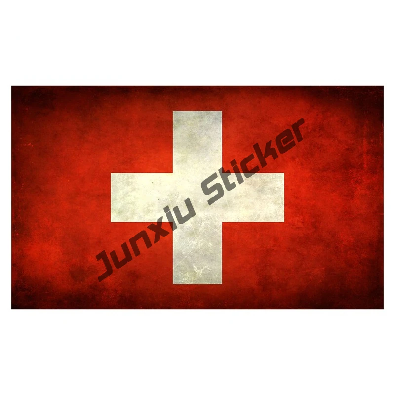 Cenevre Genf arması İsviçre Sticker Yaratıcı İsviçre Ulusal Kalkan Bayrağı Sticker Vinil Çıkartması Güneş Koruyucu Araba Aksesuarları