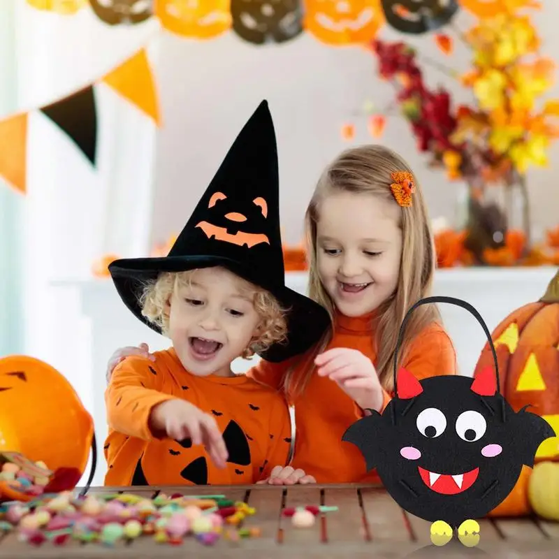 Cadılar bayramı Şeker Çantası DIY Hile Veya Tedavi Çantası Korkunç Karikatür Ebeveyn-Çocuk Etkileşimi Cadılar Bayramı Kova Anaokulu İçin Oyun