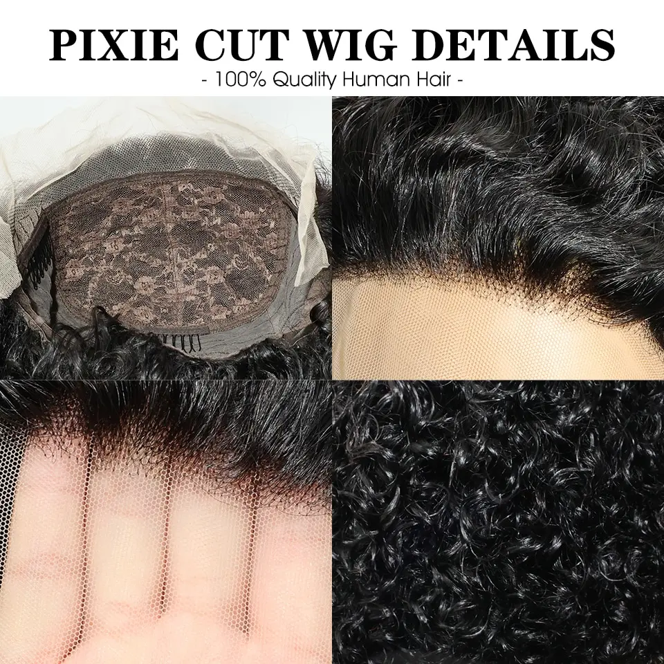 Peri Kesim peruk insan saçı Kıvırcık 13x1 Şeffaf Dantel Peruk 8 inç Önceden Koparıp Kısa Bob insan saçı peruk Kadınlar için Doğal Saç Çizgisi