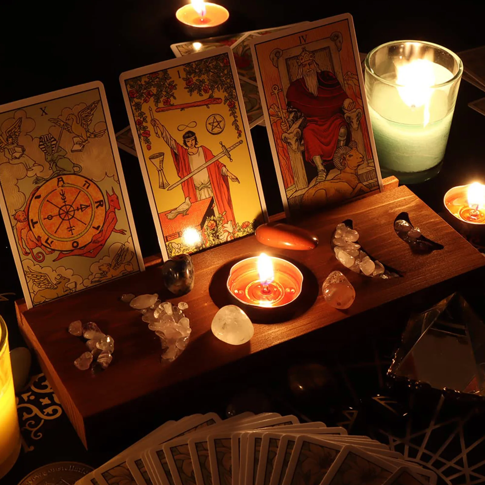 Ahşap Tarot Kartı Standı Ahşap Kartlar teşhir tabanı Standı Tarot Aksesuarları Sunak Malzemeleri Kehanet Araçları Witchy Odası Dekor