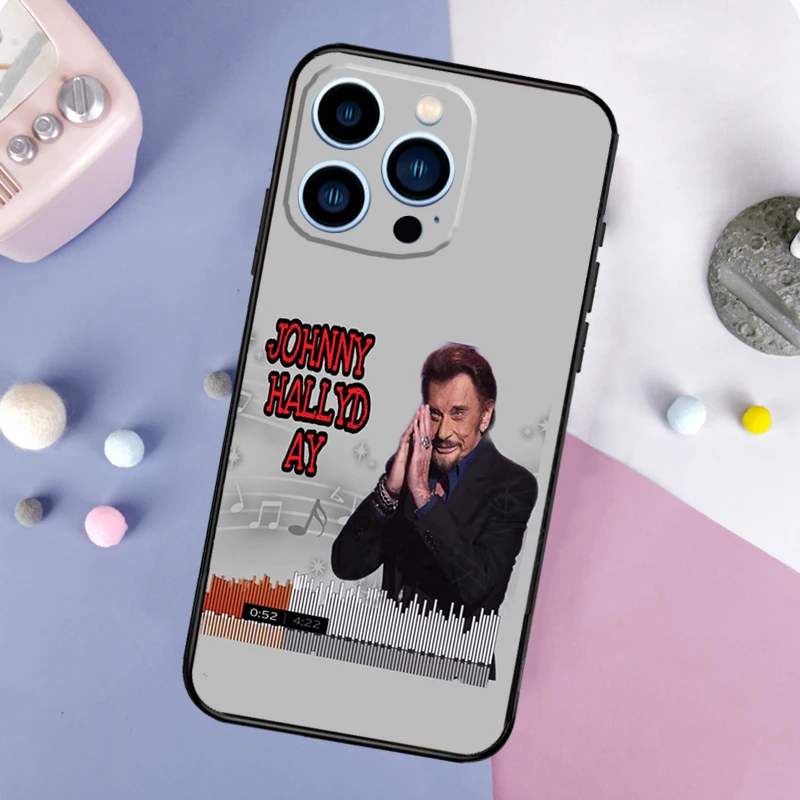 Johnny Hallyday telefon kılıfı için iPhone 15 14 12 11 13 Pro Max Mini 7 8 Artı SE 2020 X XS Max XR arka kapak