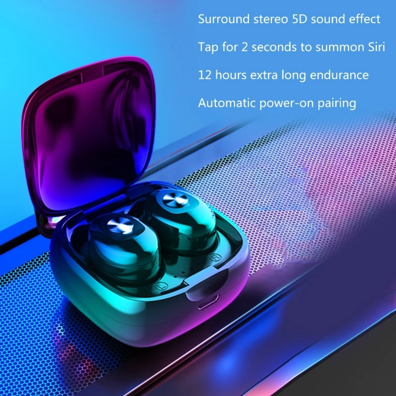 XG12 Gerçek Kablosuz Kulaklık ile 6mm Hoparlör BT5.0 Kulak Müzik Kulaklık Gürültü Azaltma Spor Kulaklık Yürüyüş için N2UB