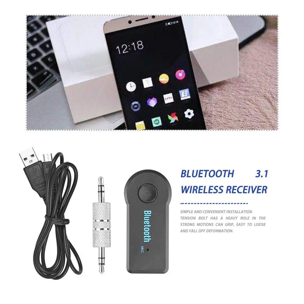 Bluetooth 3.1 Ses Alıcısı Verici Mini Stereo Çıkış Bluetooth AUX RCA USB Araç Akış Alıcısı Kablosuz Adaptör