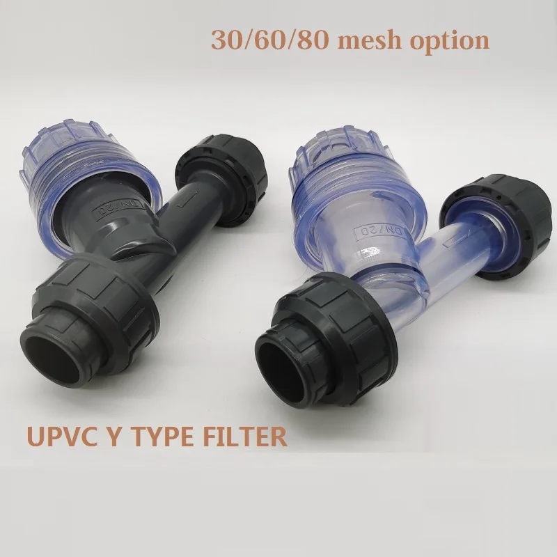 PVC filtre upvcy şeffaf filtre kimyasal su temini boru hattındaki kirlilikler ve çeşitli eşyalar için plastik filtre çekirdeği