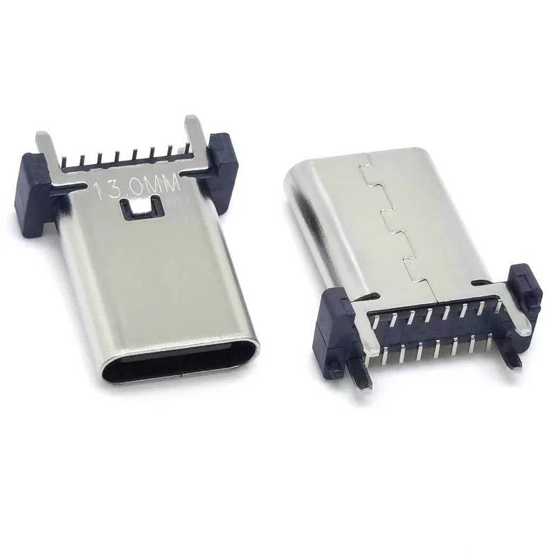 1 ADET-USB 3.1 TİP C Dişi Soket 16Pin Dikey Düz Fiş Yüksek Akım Konnektörü 13.0 mm 13.7 mm Uzun Dişi USB Konektörü