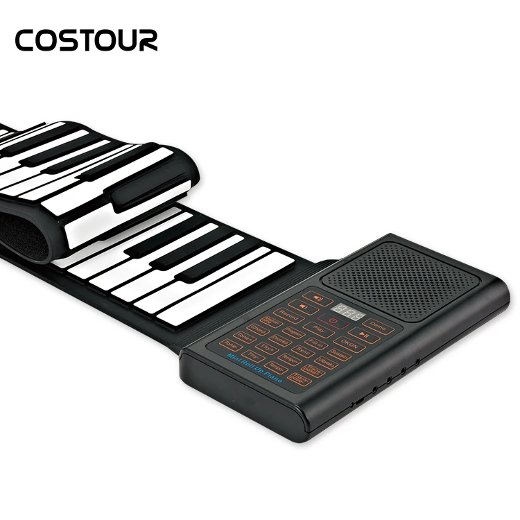 Kaliteli fabrika fiyat 61 tuşları seyahat dijital elektrik yumuşak klavye roll up MIDI