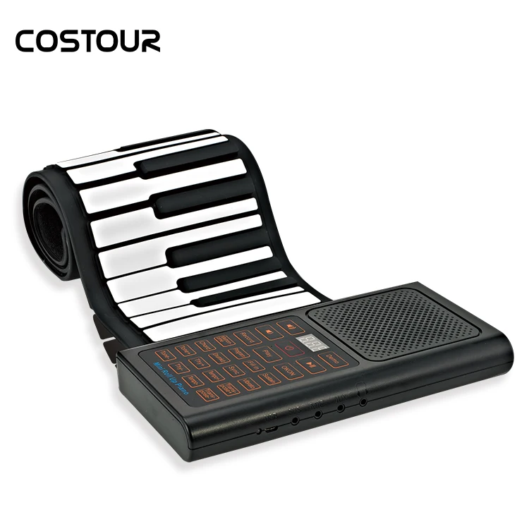 Kaliteli fabrika fiyat 61 tuşları seyahat dijital elektrik yumuşak klavye roll up MIDI