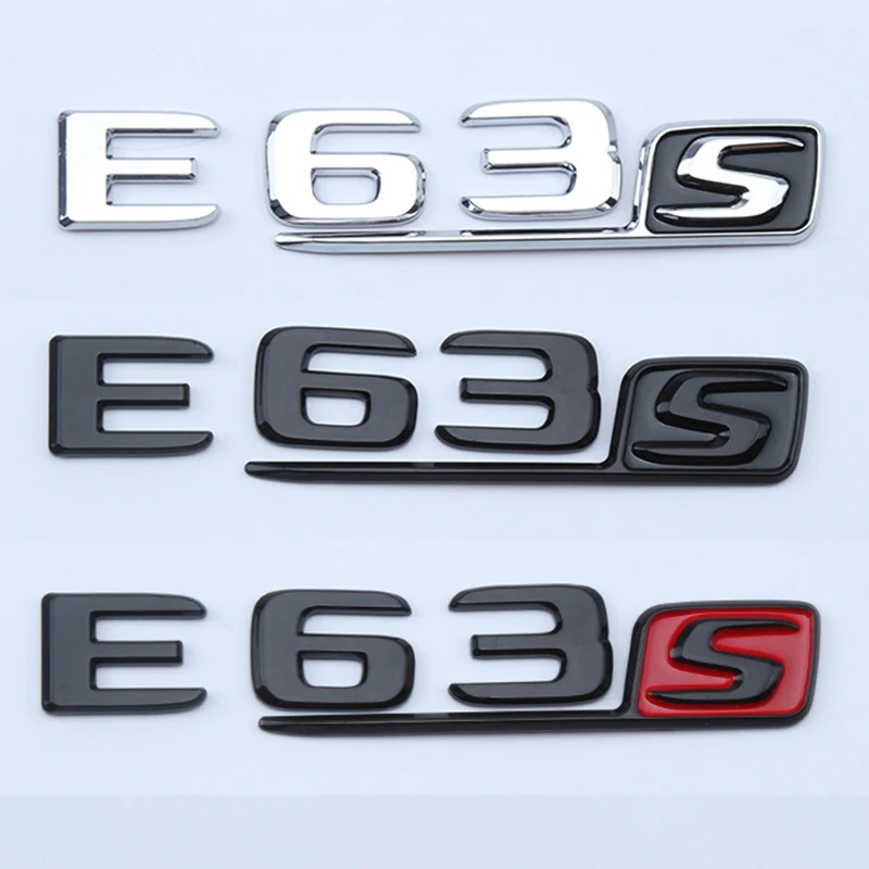 3d ABS Krom Siyah E63S Logo Harfler Araba Arka Bagaj Rozeti Mercedes Benz İçin E63S W213 AMG E63S Amblem Sticker Aksesuarları