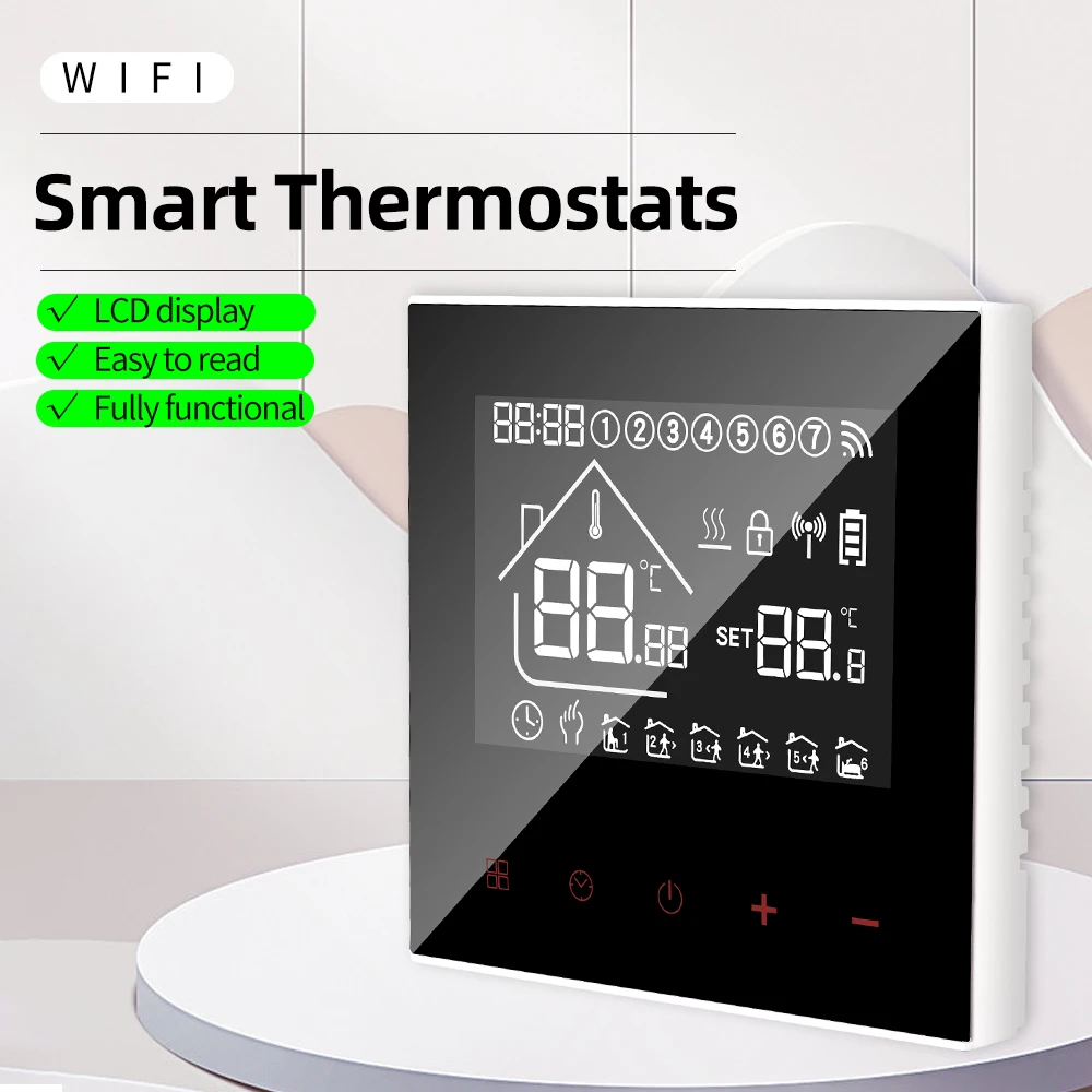 Tuya Akıllı WiFi Termostat 16A Sıcak Elektrikli Yerden Elektrikli Isıtma sıcaklık Kontrol Cihazı Alexa Google Alice İle Çalışmak