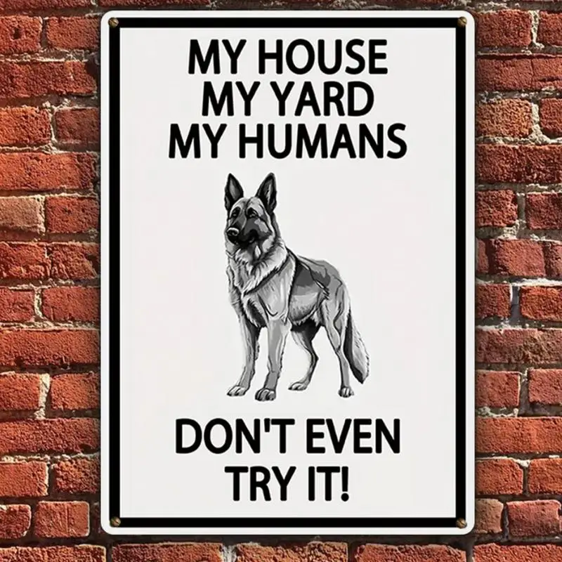 Uyarı Köpek Metal Işaretleri Vintage Poster Dikkat Köpek Retro Demir Plakalar duvar çıkartmaları Bahçe Aile ev kapısı Dekorasyon