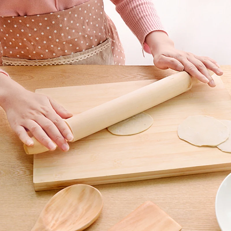 Büyük katı ahşap merdaneler pizza ekmek bisküvi pişirme aracı sopa Dekorasyon hamur açma makinesi tahta çubuklar mutfak Aksesuarları