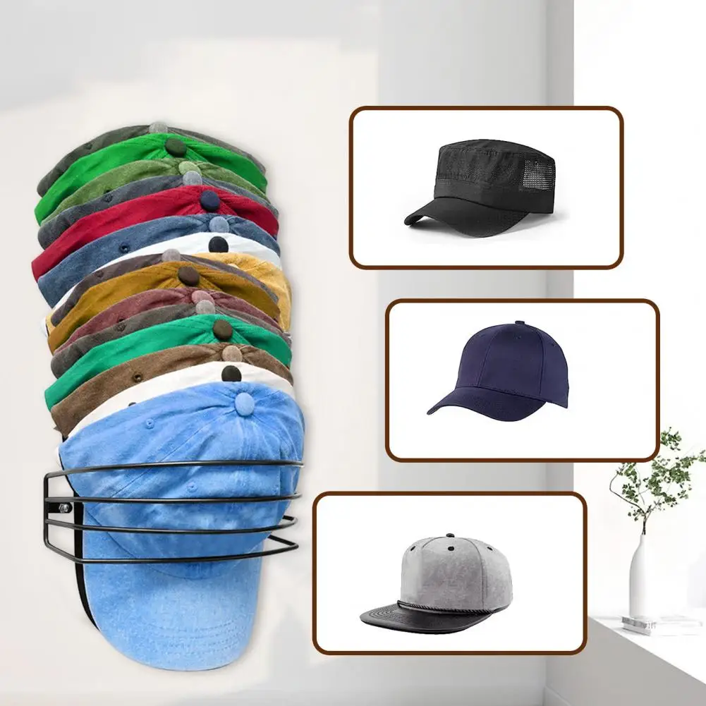 Duvar Şapka Rafları Uzay Tasarrufu Duvar Şapka Rafları Metal Şapka Organizatörler Duvara Monte Kapı Askıları Beyzbol Kapaklar için Depolama Güçlü Yük
