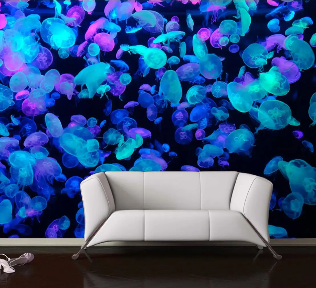 Özel sualtı dünyası denizanası okyanus zenith Duvar duvar kağıdı Modern Fotoğraf Duvar Kağıdı Yatak Odası Papel De Parede 3D Ev Dekor