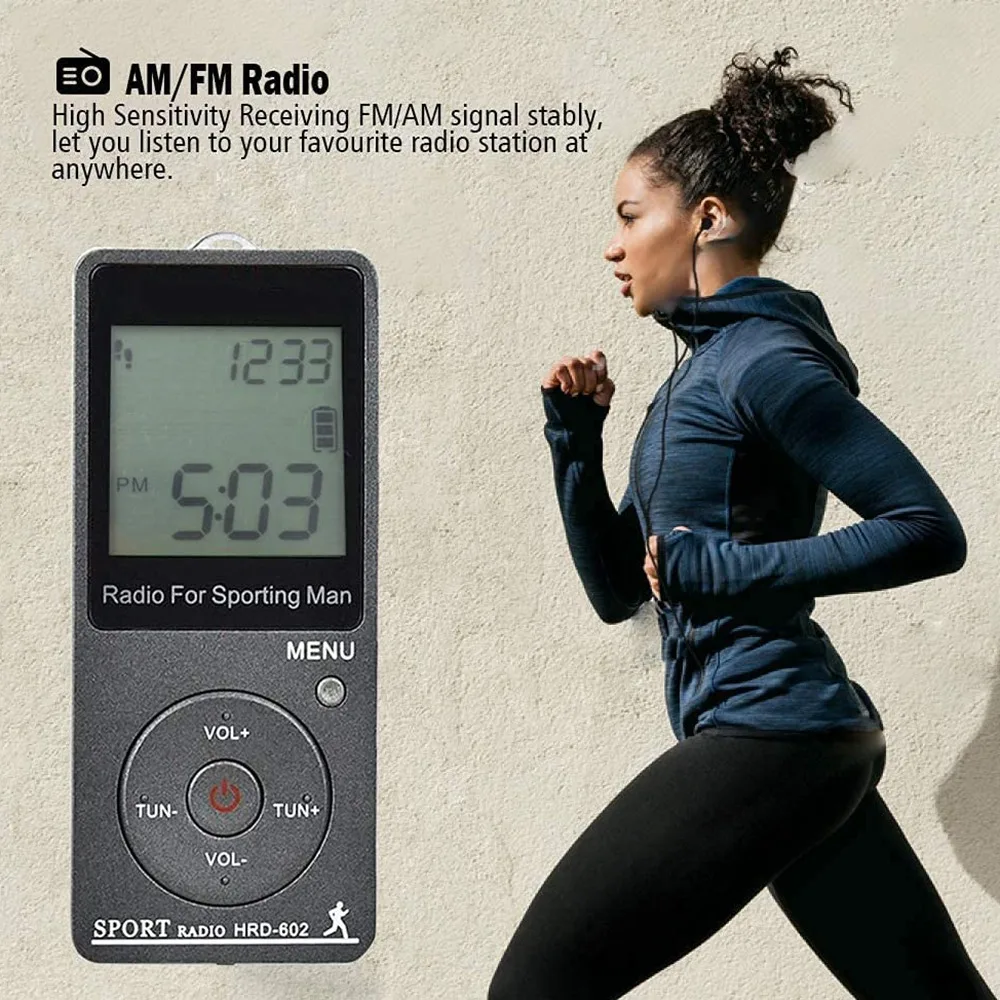 AM FM Taşınabilir Radyo Kulaklıklı Kişisel Radyo Şarj Edilebilir Pilli Walkman Radyo Dijital Ekran Stereo Radyo