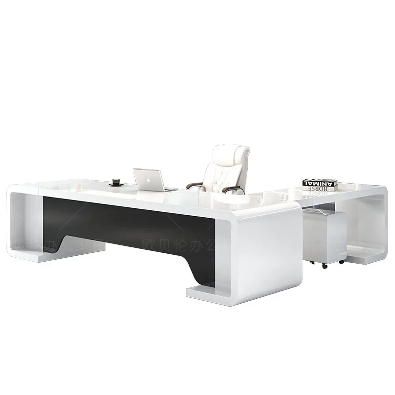 Çizim Köşe Ofis Masası Stüdyo Monitör Beyaz Masaüstü Çekmeceli Ofis Masası Yazı De Oficina İtalyan Mobilya