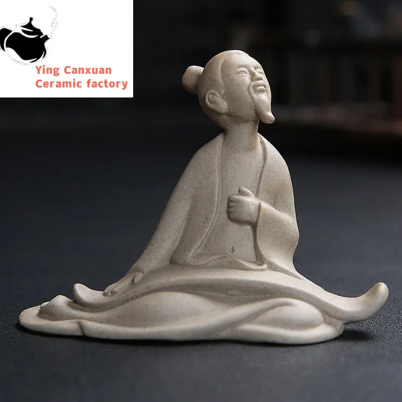 Yaratıcı Seramik Çay Hayvan Figürü heykeli çömlek Süsler ev bahçe dekoru Masaüstü El Sanatları Çin Çay Töreni Aksesuarları