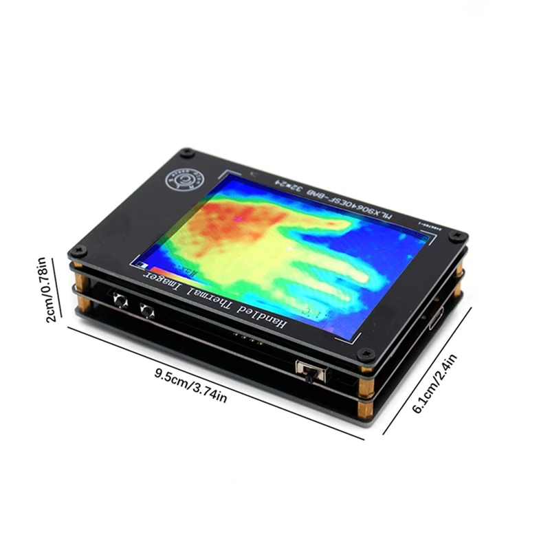 MLX90640 Dijital Kızılötesi termal Kamera Plastik+Metal 3.2 İnç TFT Ekran LCD ekran IR Termograf Kamera