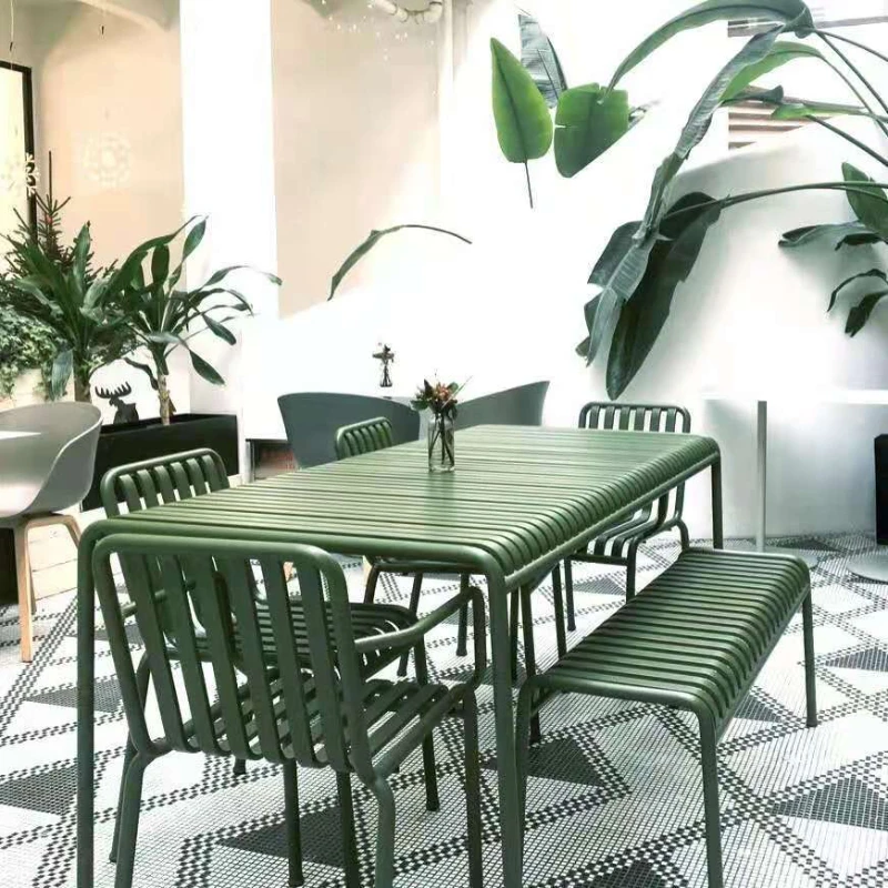 Masa ve Sandalye Kombinasyonu Avlu Açık Modern Sanat Sekiz Ölümsüz Masa Cafe Açık Balkon Basit Koltuk