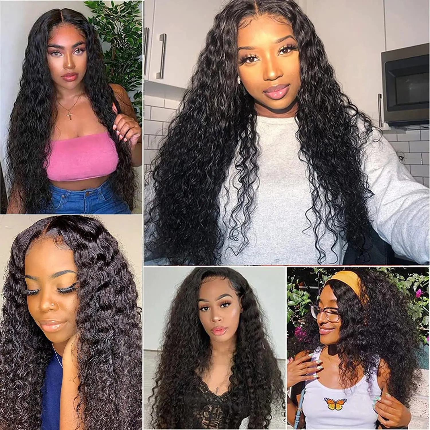 Brezilyalı Şeffaf Dantel ön peruk insan saçı peruk Kıvırcık 13x4 4x4 derin dalga frontal Peruk Ağartıcı Düğüm Dantel Peruk siyah kadınlar için