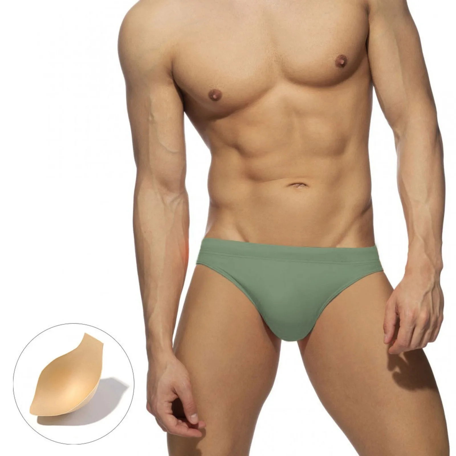 Erkek Düz Renk Mayo Klasik Üçgen erkek mayoları Sıkıştırma Astar İle Traceless Düşük Bel Mayo Beachwear