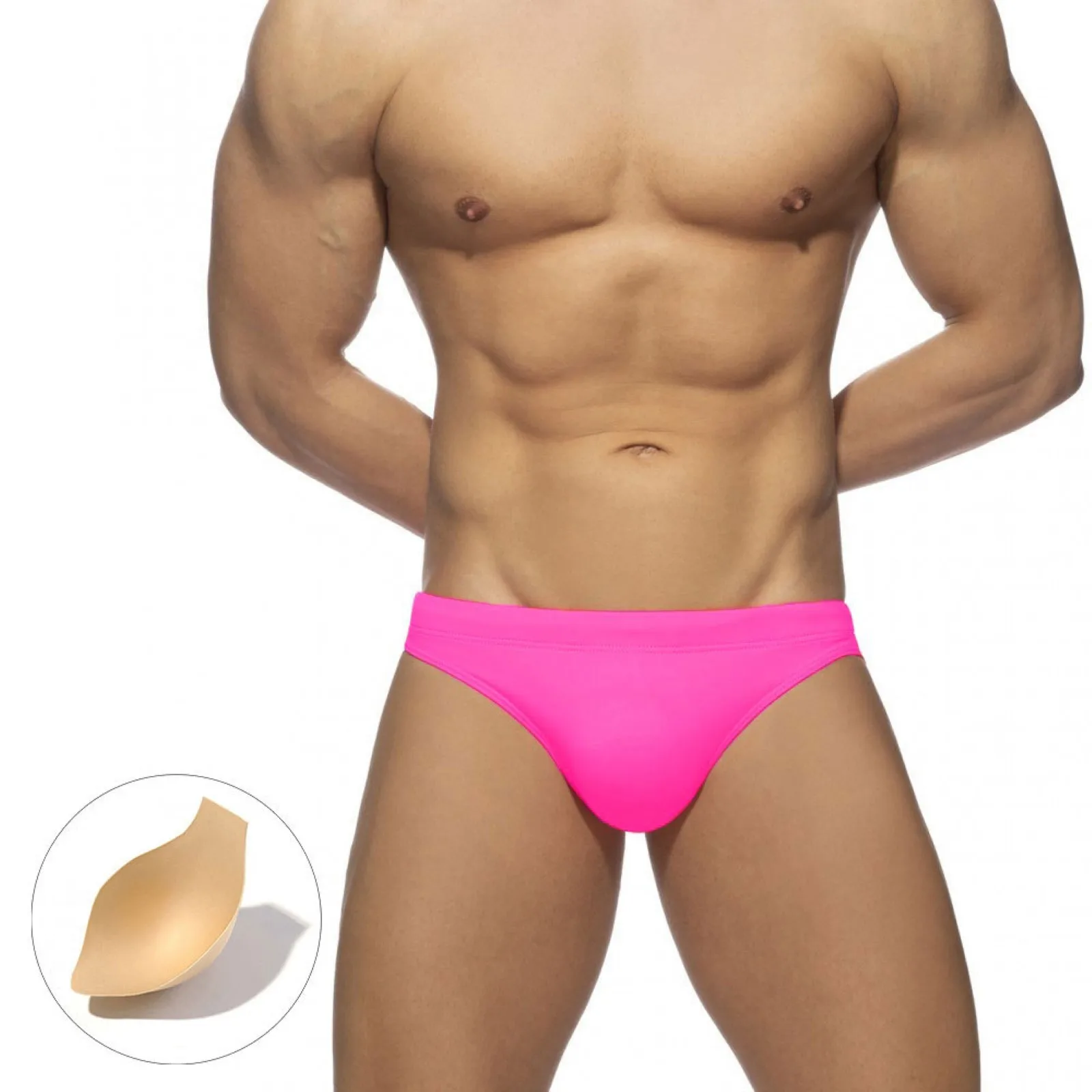 Erkek Düz Renk Mayo Klasik Üçgen erkek mayoları Sıkıştırma Astar İle Traceless Düşük Bel Mayo Beachwear