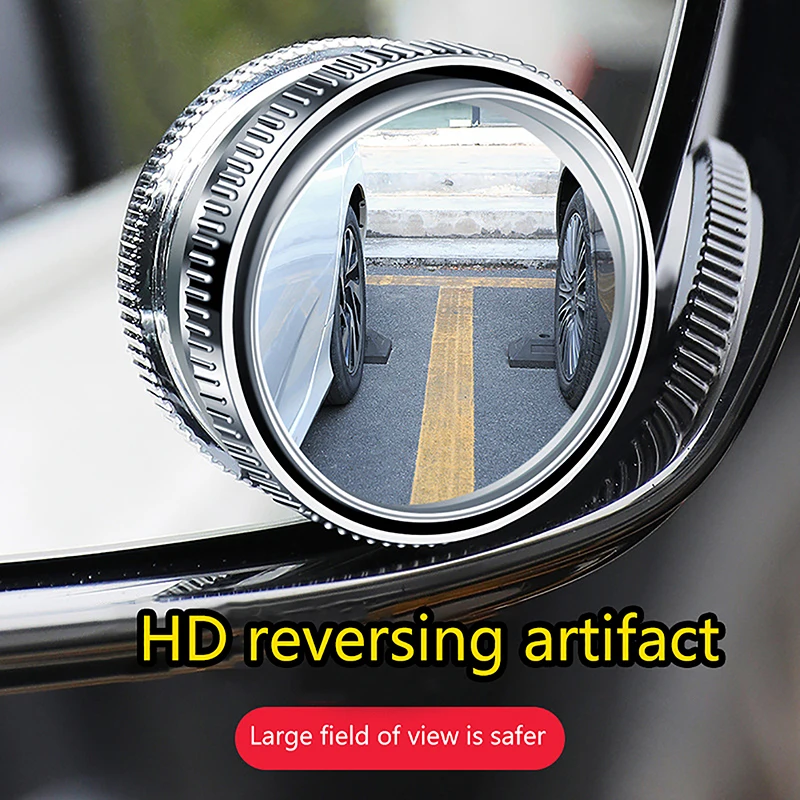 2 Adet 360 Derece Ayarlanabilir Yuvarlak Çerçeve Dışbükey Kör Nokta Ayna Güvenlik Sürüş Geniş açılı Şeffaf dikiz aynası Oto Aksesuarları