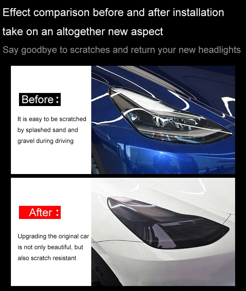 Tesla Modeli 3 Y S X PPF Kararmış Far Arka Lambası Sis Lambası koruyucu film Far Kuyruk Lambası Renk Değiştiren Filmler
