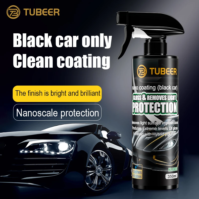 TUBEER 350ML Siyah Araba Sadece Temizleme Kaplama Sprey Su Sürücü Speküler Parlak Arabalar için Bakım Ürünü Kullanımı kolay