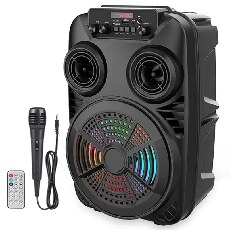 20W Yüksek güç bluetooth hoparlör Kutusu Taşınabilir Sütun Stereo Surround Kablosuz Subwoofer Kare Dans Açık Soundbox MİC ile