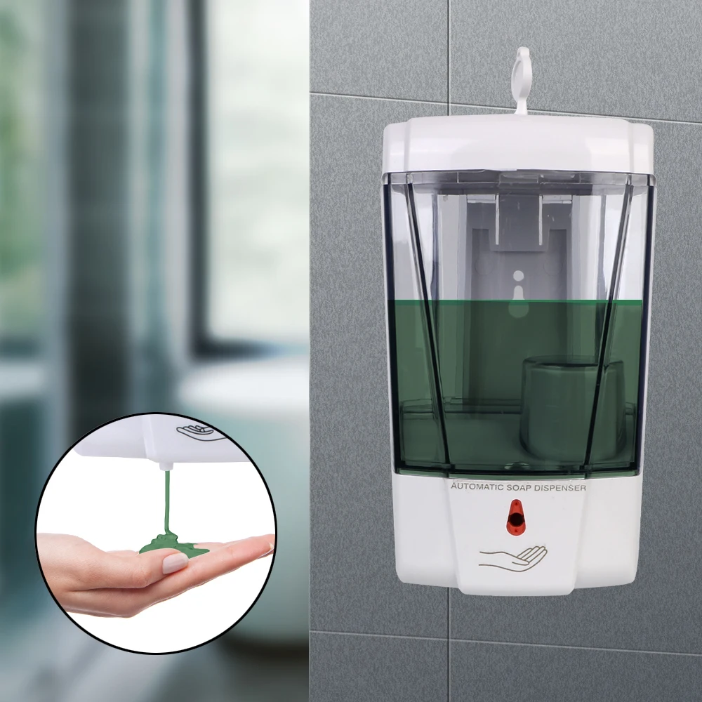 Duvara Monte Dokunmatik Losyon Pompası Fotoselli Sıvı Otomatik kızıl ötesi sensörü sabunluk Mutfak Banyo için 700ml
